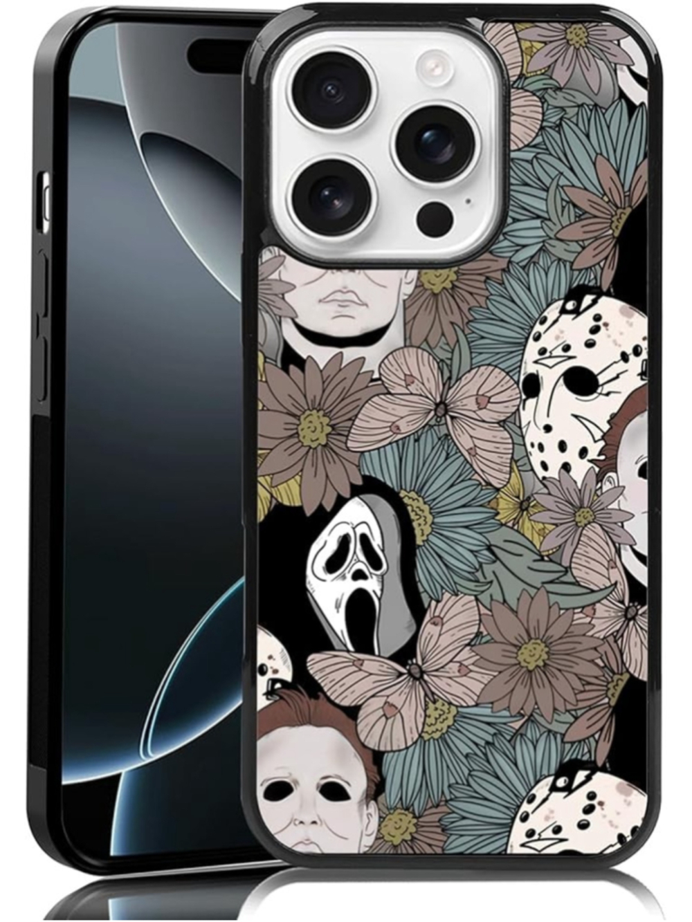 MMYAJT Horror Flowers Scary Phone Case Fit for iPhone 15 Pro TPU iPhone Case